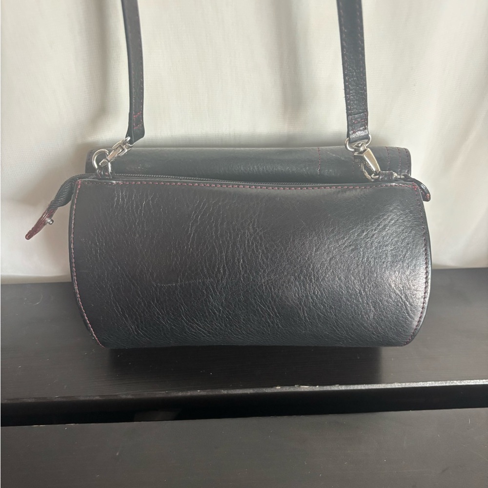 Vintage Brighton Black Leather Shoulder Bag with Red Heart - Picture 13 of 14